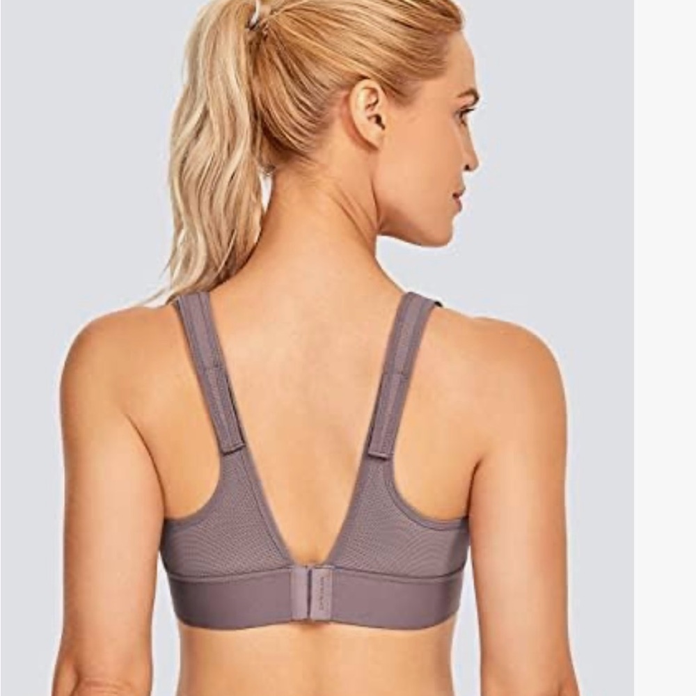 Syrokan Women's High Impact Zipper Front Adjustable Straps Strap 34c View 2
